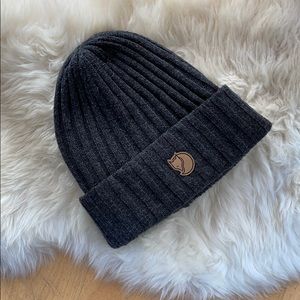 Fjallraven knit beanie grey wool hat REI Byron
